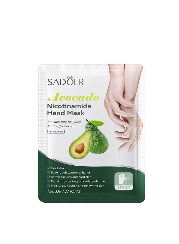 سادور 8 أزواج من قناع النيكوتيناميد لليدين والقدمين للأيدي الجافة والخشنة، يترك البشرة ناعمة وملساء وشابة - Image 4