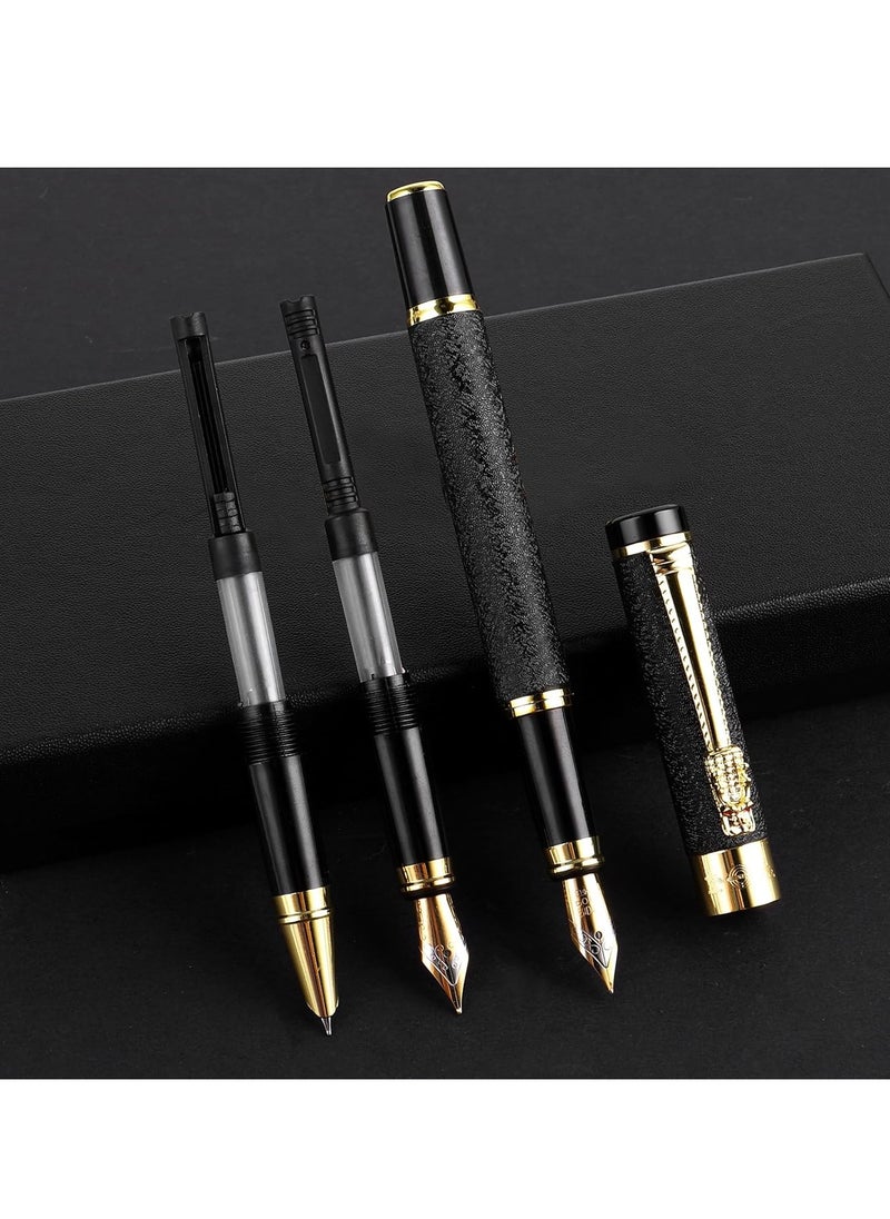 Generic - Luxury Fountain Pen Set, Fancy Fountain Pen Set, with 3 Different Nibs, Iridium Extra Fine & Fine & Bent Nib Metal Fountain Pen Calligraphy Pen Gift for Business Journal, Suitable 2.6mm Ink Cartridges - Image 1