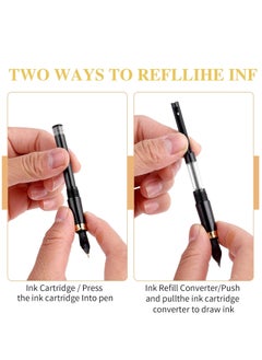 Generic Luxury Fountain Pen Set, Fancy Fountain Pen Set, with 3 Different Nibs, Iridium Extra Fine & Fine & Bent Nib Metal Fountain Pen Calligraphy Pen Gift for Business Journal, Suitable 2.6mm Ink Cartridges  - Image 5