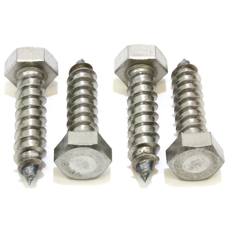 Bolt Dropper 3/8" x 1-1/2" Stainless Hex Head Lag Bolt Screws, (25 Pack), 304 (18-8) Stainless Steel Coach Bolts/Large Screws for Wood with Plain Finish by - Image 1