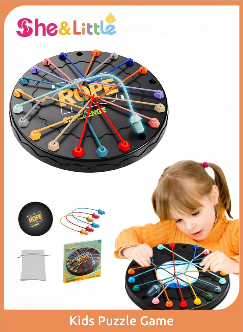 شي آند ليتل لعبة أحجية فك الحبال, لعبة تعليمية إستراتيجية عائلية, تحديات ذهنية متعددة المستويات, لعبة سفر لتخفيف التوتر للأطفال والكبار (23x23 سم) - Image 1