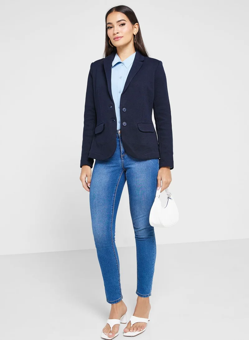 WHISTLES Button Detail Blazer