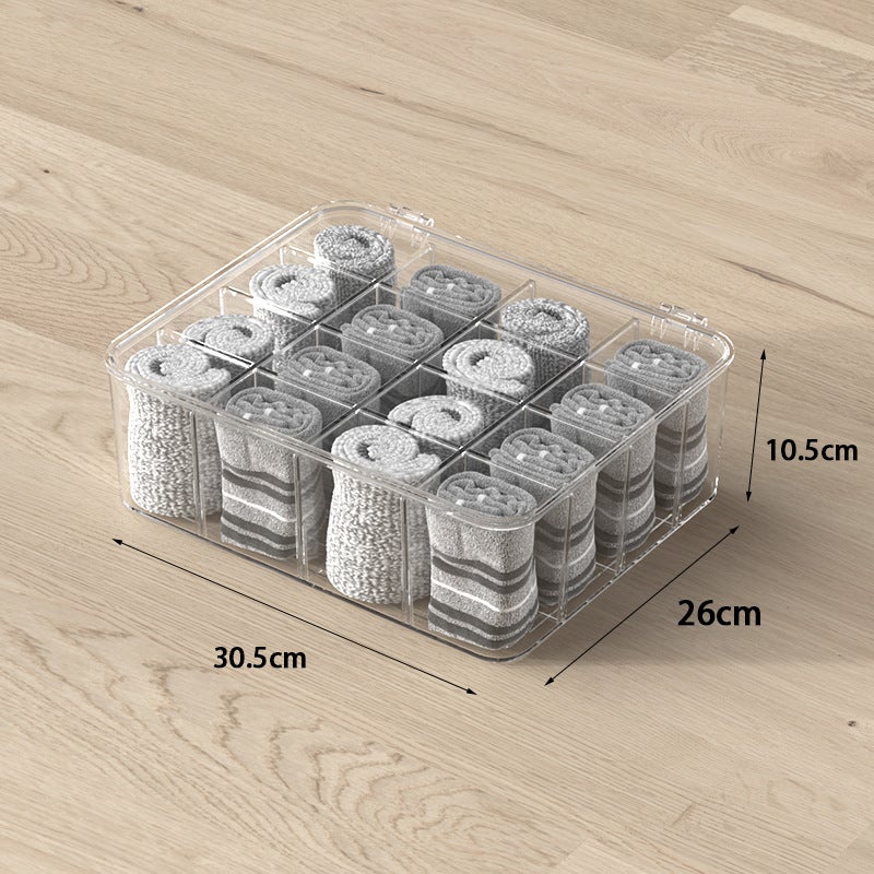 Overflow Purchase Underwear Storage Box Transparent Dust-Proof Bedroom Dormitory Bra Underwear Socks Split Finishing Artifact - Image 1