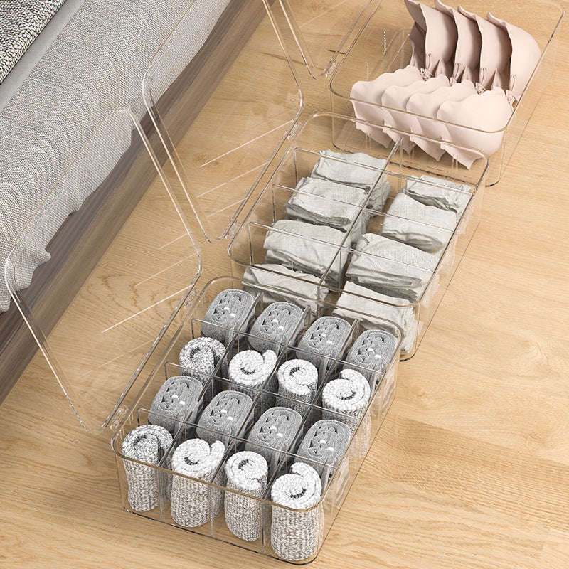 Overflow Purchase Underwear Storage Box Transparent Dust-Proof Bedroom Dormitory Bra Underwear Socks Split Finishing Artifact - Image 4