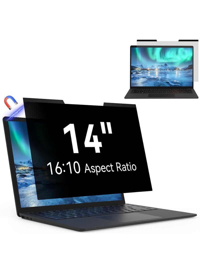 Magnetic Laptop Privacy Screen 14 inch for 16:10 Computer Monitor, Removable Anti-Glare Screen Privacy Shield, Screen Filter and Protector for HP/Dell/Huawei/Xiaomi/Honor/Acer/Asus/LG/Lenovo Thinkpad Laptop - Image 1