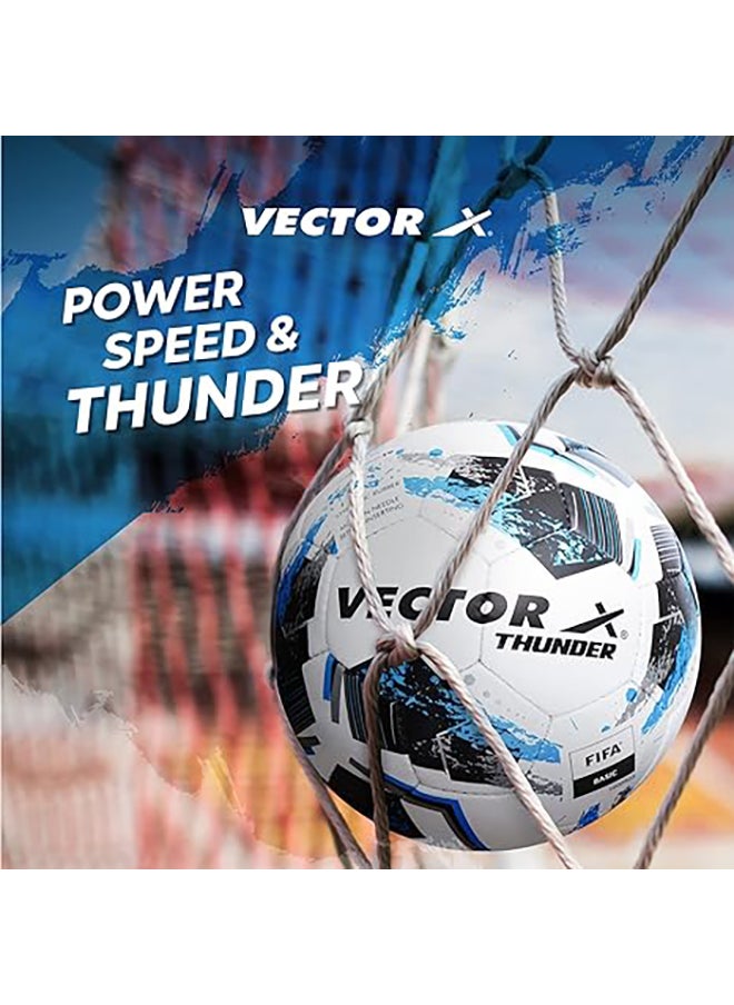 Vector X - Thunder FIFA Basic Football | Size 5 | Machine Stitched | Training | Match | Sports | Playing | Practice | Soccer Ball - Image 1