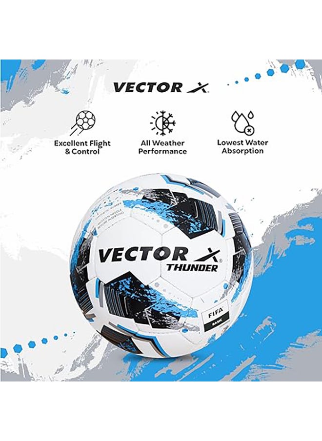 Vector X - Thunder FIFA Basic Football | Size 5 | Machine Stitched | Training | Match | Sports | Playing | Practice | Soccer Ball - Image 1