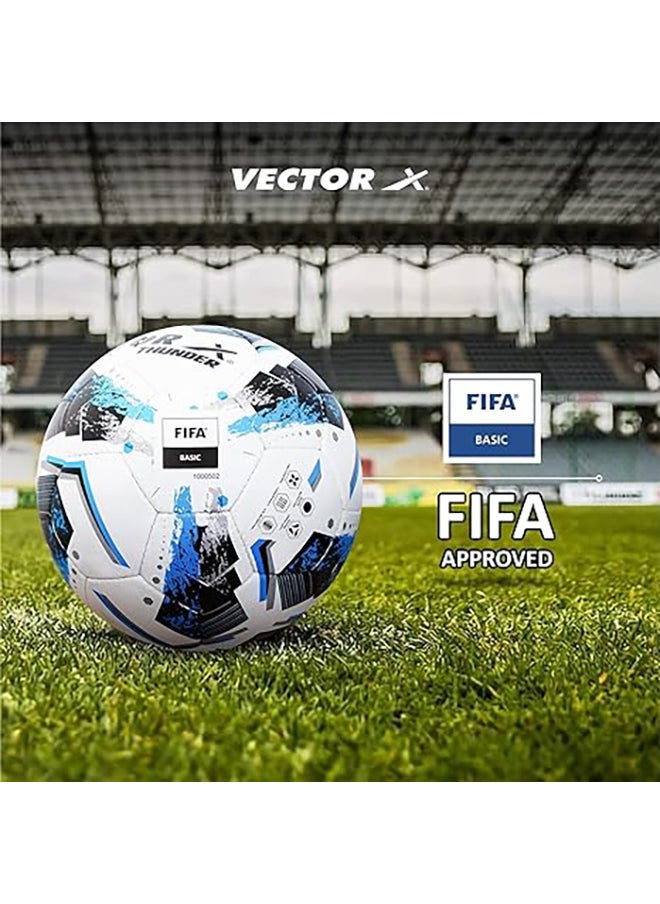 Vector X - Thunder FIFA Basic Football | Size 5 | Machine Stitched | Training | Match | Sports | Playing | Practice | Soccer Ball - Image 1