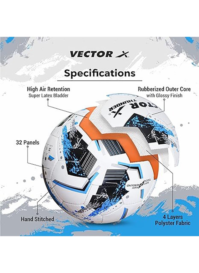 Vector X - Thunder FIFA Basic Football | Size 5 | Machine Stitched | Training | Match | Sports | Playing | Practice | Soccer Ball - Image 1