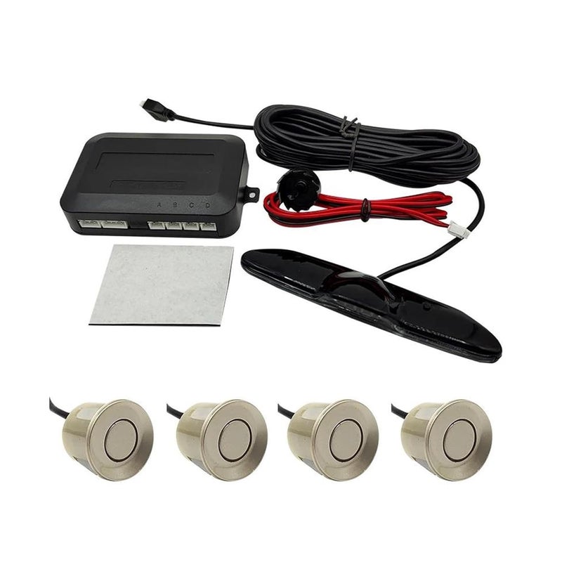 Car Car Parking Sensor Detector System Backlight Monitor Display Kit Backup Detector Assistant with 4 Sensors Parking Assist Systems(Color:Grey)(Gold) - Image 2