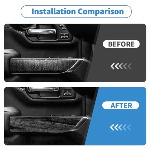 Linskip Door Panel Trim Compatible with Chevrolet Silverado & GMC Sierra 2019 2020 2021 2022, Silverado 1500 Door Panel Covers, Silverado Interior Accessories(Dark Wood Grain) - Image 2