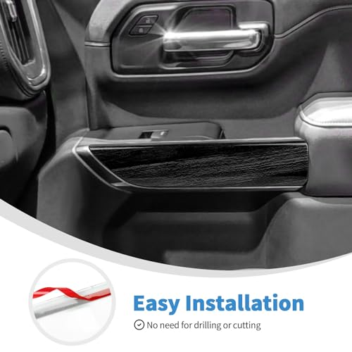 Linskip Door Panel Trim Compatible with Chevrolet Silverado & GMC Sierra 2019 2020 2021 2022, Silverado 1500 Door Panel Covers, Silverado Interior Accessories(Dark Wood Grain) - Image 4
