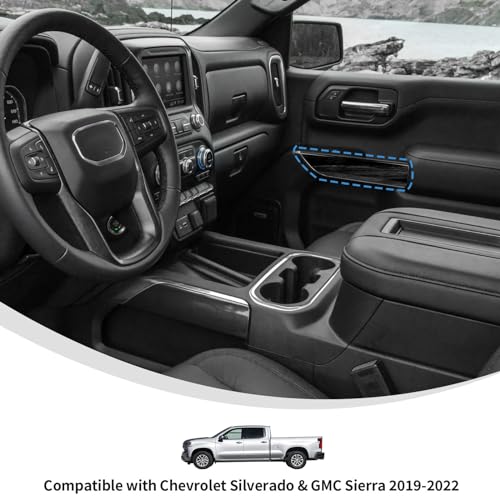 Linskip Door Panel Trim Compatible with Chevrolet Silverado & GMC Sierra 2019 2020 2021 2022, Silverado 1500 Door Panel Covers, Silverado Interior Accessories(Dark Wood Grain) - Image 3