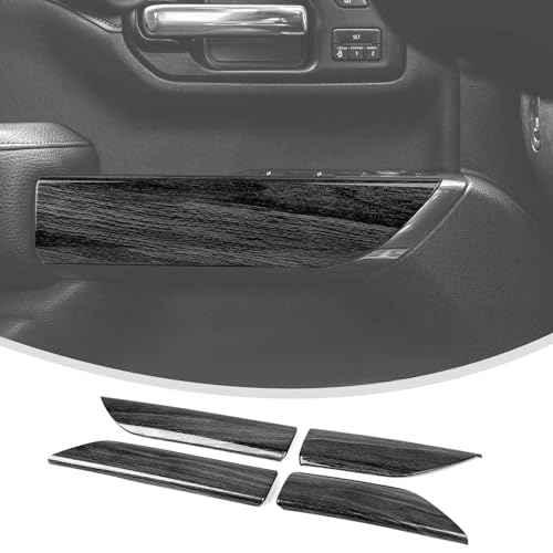 Linskip Door Panel Trim Compatible with Chevrolet Silverado & GMC Sierra 2019 2020 2021 2022, Silverado 1500 Door Panel Covers, Silverado Interior Accessories(Dark Wood Grain) - Image 1