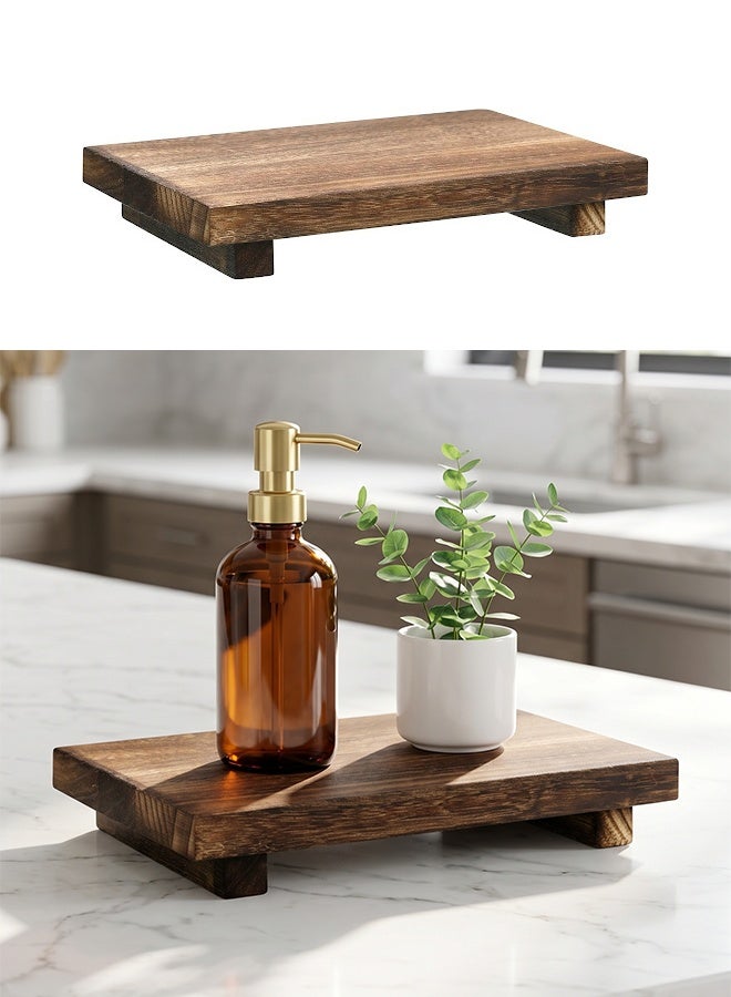 1pcs, Bathroom Tray (Coffee) 25*15cm, Wooden Bathroom Rack, Waterproof Wooden Tray, Bathtub Tray, Bathroom Storage Rack, Bathroom Decorative Rack - Image 1