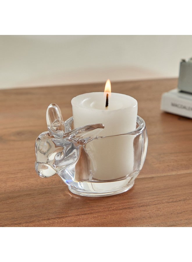 Home Box Vega Glass Rabbit Tealight Candleholder 8 x 5.8 x 5.4 cm - Image 1
