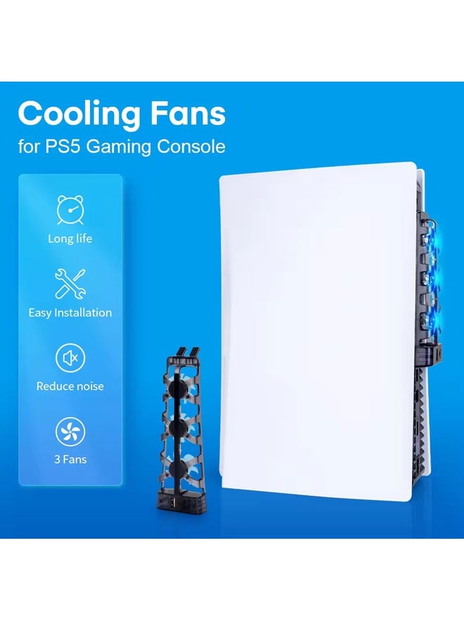 General For PS5 Cooling Fan Console Cooler Smart Temperature Control 3 Fan System Station for Sony Playstation 5 console  - Image 3