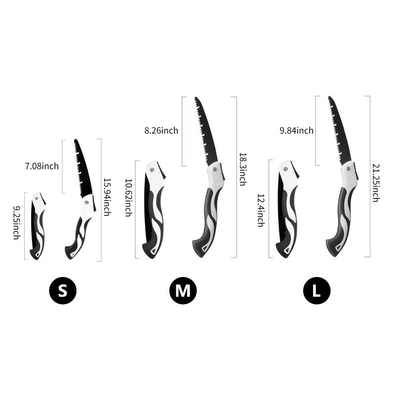 Folding Saw: M Size Safety Lock 3-Side Ground Teeth - Premium Manganese Steel Garden Saw for Home Garden Branch Cutting - Image 2