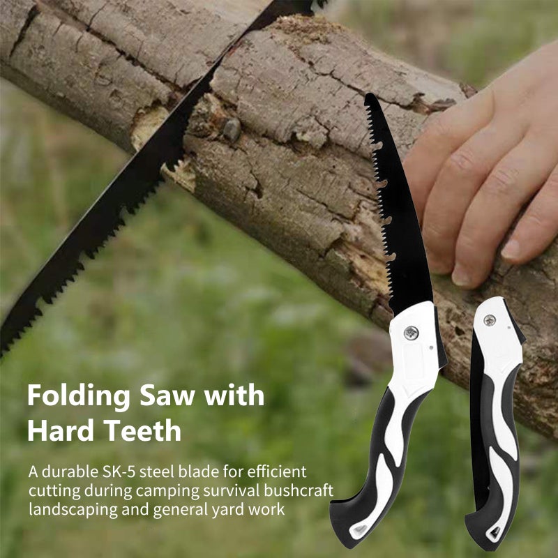 Folding Saw: M Size Safety Lock 3-Side Ground Teeth - Premium Manganese Steel Garden Saw for Home Garden Branch Cutting - Image 3