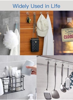 CityRiya-Long Adhesive Hooks Heavy Duty Wall Hooks Towel Hooks Stainless Steel Adhesive Coat Hooks Self Adhesive Holders for Bathroom Door Hanging Clothes Robes Bags  - Image 2