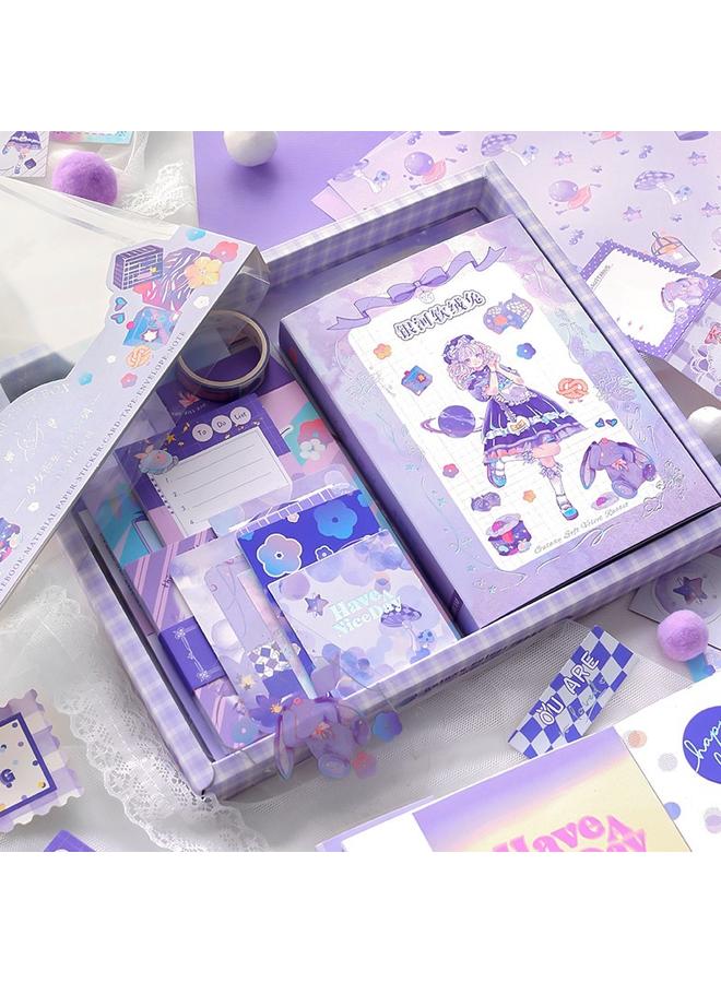 Bluejw Student Hand Account Book Gift Box Suit Cartoon Color Loose-leaf Diary Book Creative Gift Prizes Hand Account Material Wholesale - Image 5