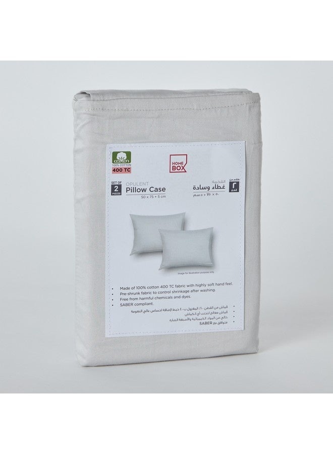 Home Box Opulent Luxe 2-Pieces Solid Cotton Pillowcase Set 75 x 5 x 50 cm - Image 5