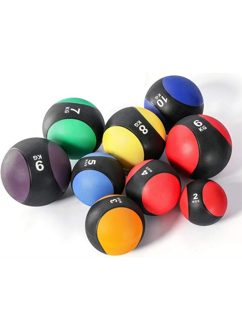 Medicine Ball – Non-Slip Rubber Exercise Ball for Strength Training, Core Workouts, Functional Fitness, Boxing, Muscle Sculpting, Calorie Burning – 1KG-10KG, Random Color (5kg) - Image 1