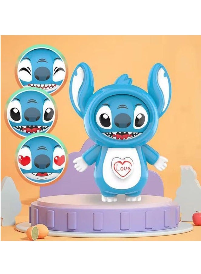 سلسلة مفاتيح ستيتش كومفورت (زرقاء) - سلسلة مفاتيح قابلة للتغيير بتصميم قلب ناعم، مصنوعة من البلاستيك المتين، هدية للأصدقاء وجميع الأعمار، هدايا جميلة - Image 1