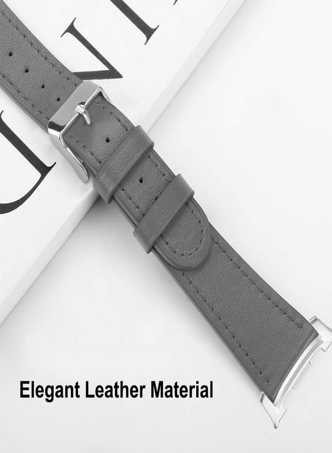 Sankel Compatible for Samsung Galaxy Watch 8 40mm 44mm/8 Classic 46mm Bands Leather, Women Men Genuine Leather Sport Replacement Strap Adjustable Wristbands Band for Galaxy Watch 8/8 Classic (Gray) - Image 5