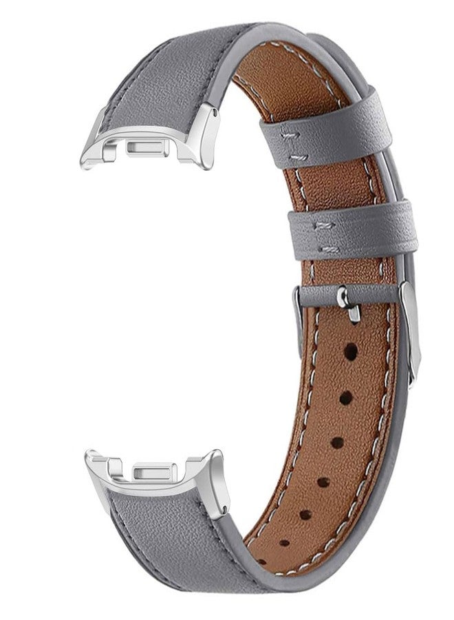 Sankel Compatible for Samsung Galaxy Watch 8 40mm 44mm/8 Classic 46mm Bands Leather, Women Men Genuine Leather Sport Replacement Strap Adjustable Wristbands Band for Galaxy Watch 8/8 Classic (Gray) - Image 4