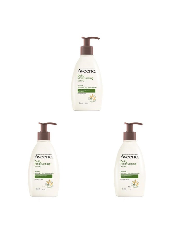 Aveeno Daily Moisturizing Lotion For Normal To Dry Skin With Oats, 354ml (Pack of 3) - Image 1