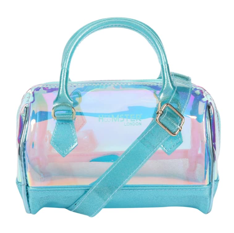 Hamster London Holo Duffle Sling Bags & Handbag for Women Sling Bags | Holographic Purses and Flash Reflective Shoulder Bag for Girl's and Women (Aqua, Size:18cm x10cm x16cm) - Image 5
