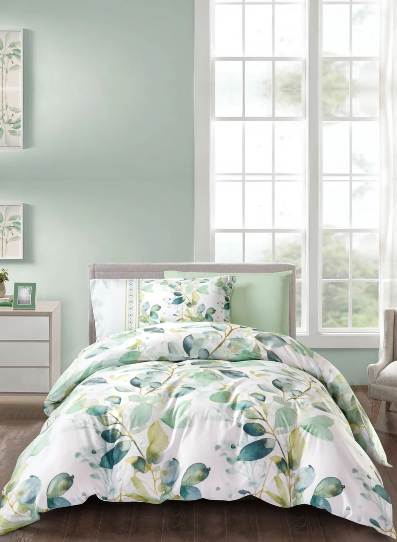 دوناتيلا طقم غطاء لحاف مشجر 4 قطع مقاس كوين يناسب سرير 150×200 سم مايكروفايبر ناعم , تصميم راقي و انيق , يناسب جميع الفصول (لا يشمل حشوة اللحاف)