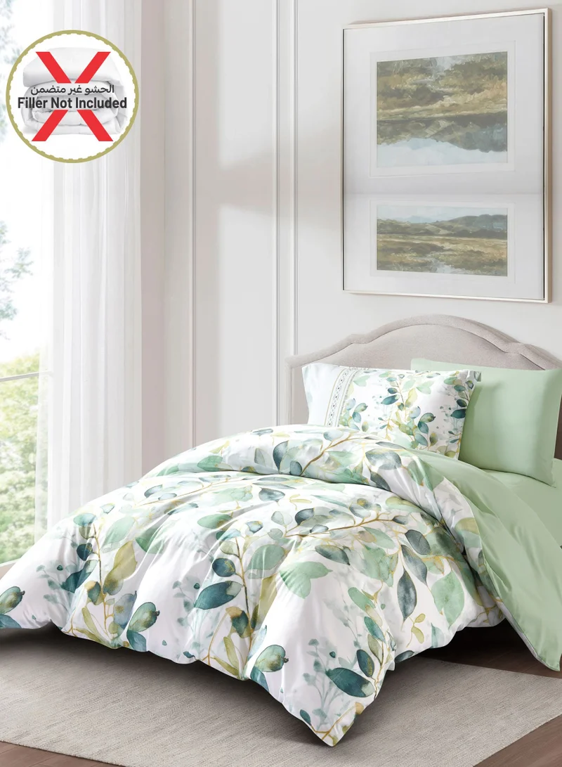دوناتيلا طقم غطاء لحاف مشجر 4 قطع مقاس كوين يناسب سرير 150×200 سم مايكروفايبر ناعم , تصميم راقي و انيق , يناسب جميع الفصول (لا يشمل حشوة اللحاف)