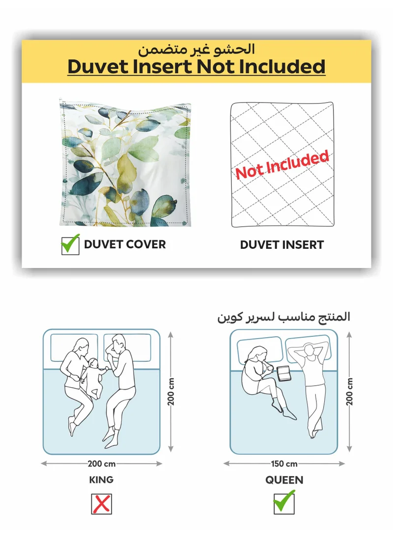 Donetella Digital Print Duvet cover Set,Queen SizeFits  200x150 cm - 4-Pcs Bed Set, ,Bedding Collection, Microfiber - 1 Duvet Cover, 1 Fitted Sheet, 1 Pillow Shams, 1 Pillowcases (Filler Not Include)