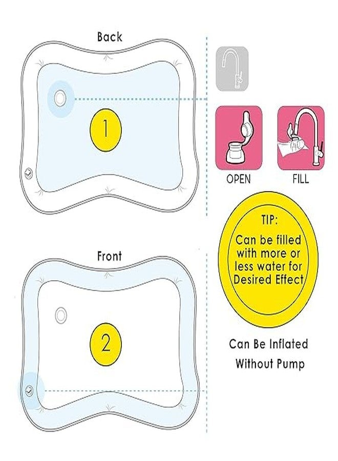 MAKE A WISH Kids Tummy time mat Inflatable Tummy Time Premium Water Mat for Infants & Toddlers is The Perfect Fun Time Play Activity Center for Your Baby's Stimulation and Growth,Multicolor - Image 5