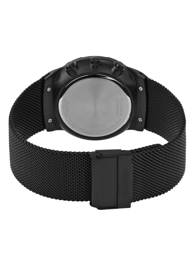 سكاجين ساعة صندبي للرجال كوارتز تناظرية من الفولاذ المقاوم للصدأ والشبكة - Image 3