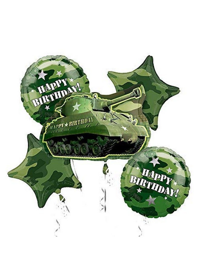 Mayflower Products Army Tank Camouflage Party Supplies Birthday Balloon Bouquet Decorations - Image 1
