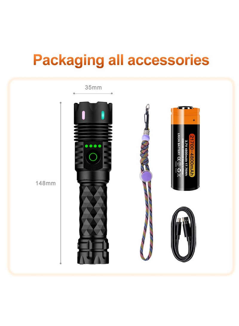 Compact Magnetic Rechargeable LED Flashlight Black - Image 1