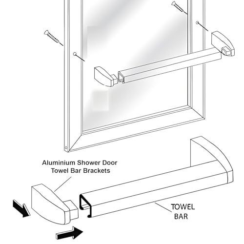 Dsyboko Shower Door Towel Bar Brackets for Alumax Basco Framed Sliding Glass Doors HeavyDuty Aluminum Replacement Parts for Shower Door Towel Rod 2 Pack - Image 3