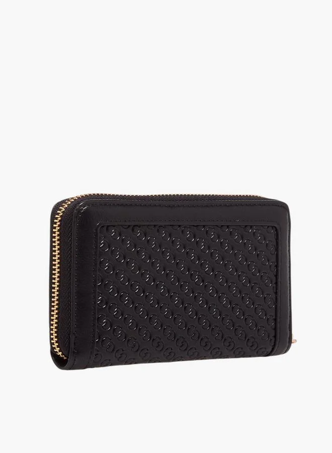 Celeste Embossed Monogram Zip-Around Wallet