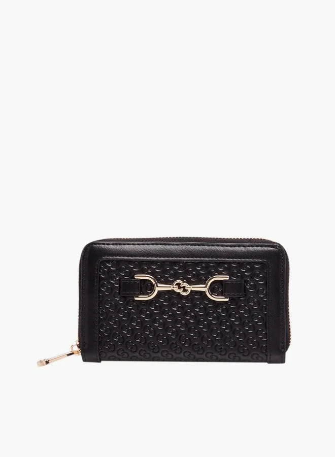 Celeste Embossed Monogram Zip-Around Wallet