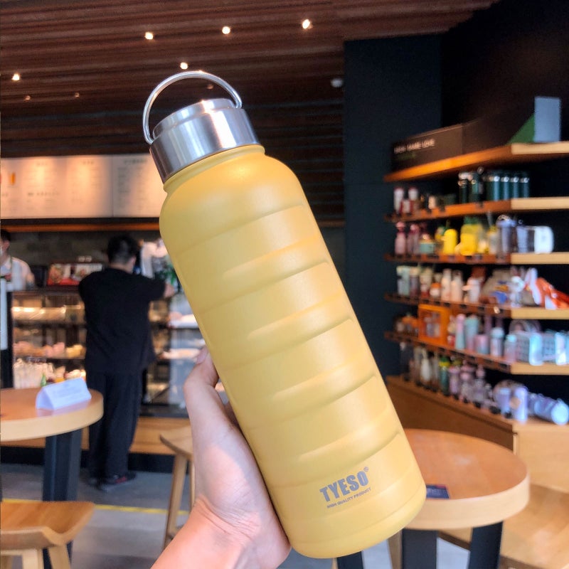 Portable Student Caterpillar Thermos 1000ml yellow