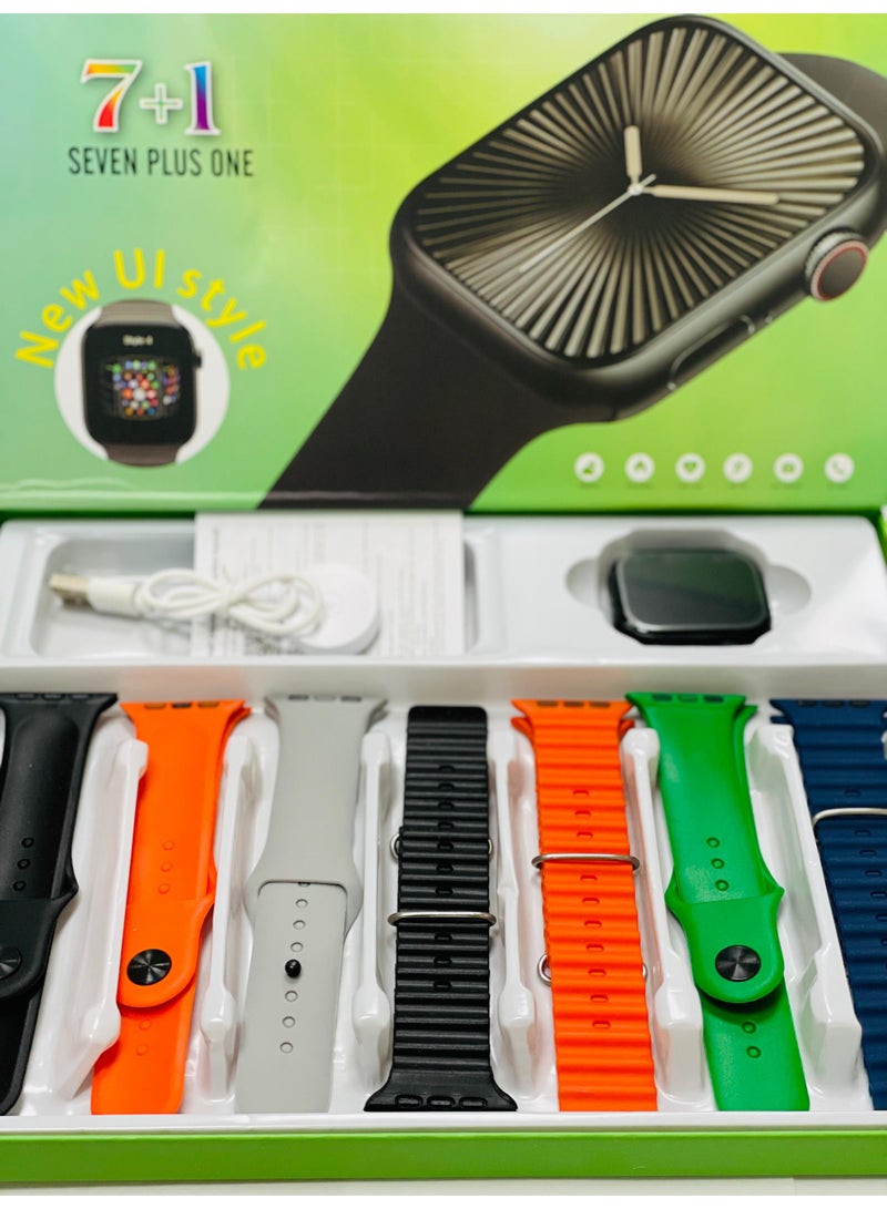 Raxoom Smart Watch with 7+1 Straps Full Touch Color Screen Bluetooth Calling Health and Sports Smartwatch Multicolor  - Image 5