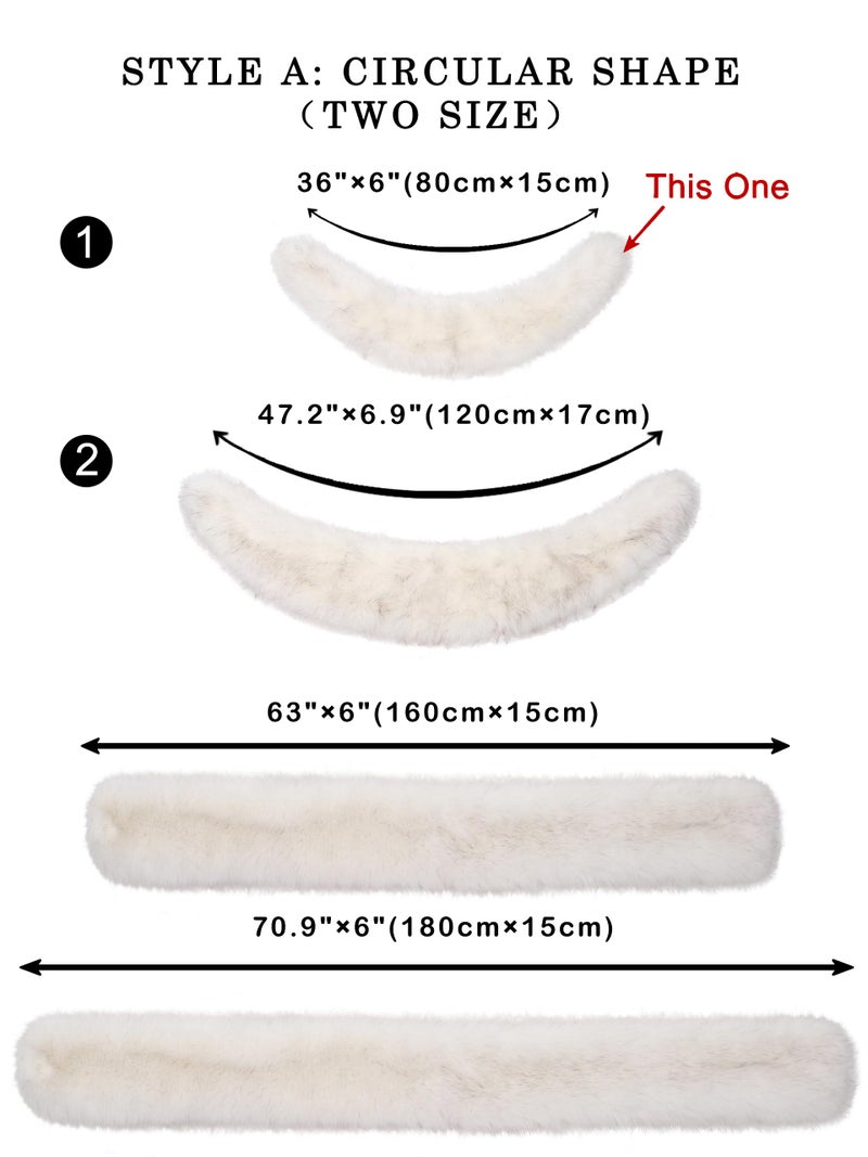 LA CARRIE Women's Faux Fur Collar Scarf Wrap Shawl Cold Winter Warmer(White) - Image 3