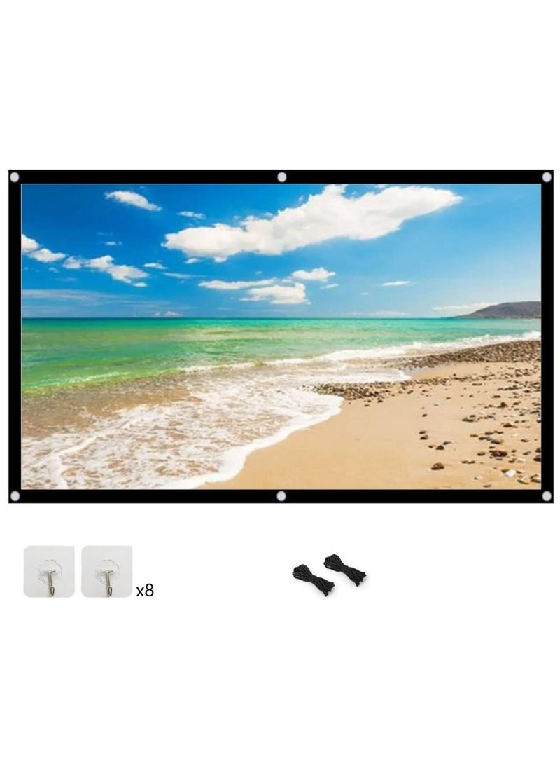 Generic 84 inch Projector Screen,16:9 4K ,with Hooks,Portable, Projection Screens, Movie Screen ,Double Sided ,Washable, Foldable ,for Home Theater , Office, Outdoor Movies,Camp Party  - Image 1
