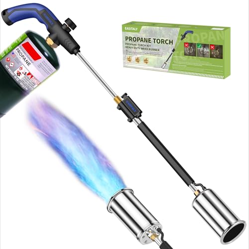 EASITALY Heavy Duty Propane Weed Burner Torch 30 SelfIgniting Flame Thrower with Rubber Grip for Garden Weeding BBQ Lighting Driveway Snow ClearingFuel Cylinder Not Included - Image 1