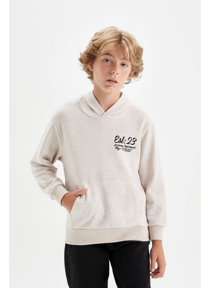 DeFacto - Boy Printed Hooded School Sweatshirt - Image 1