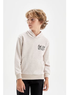 Boy Printed Hooded School Sweatshirt
