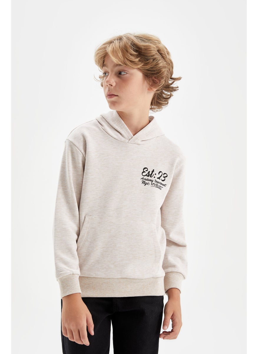 DeFacto - Boy Printed Hooded School Sweatshirt - Image 1